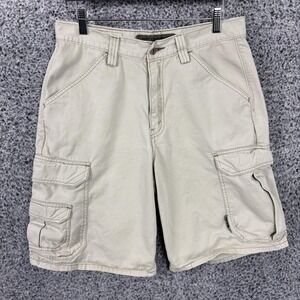 Vintage SilverTab Shorts Mens 32 Beige Cargo 10" Inseam Canvas Relaxed Fit